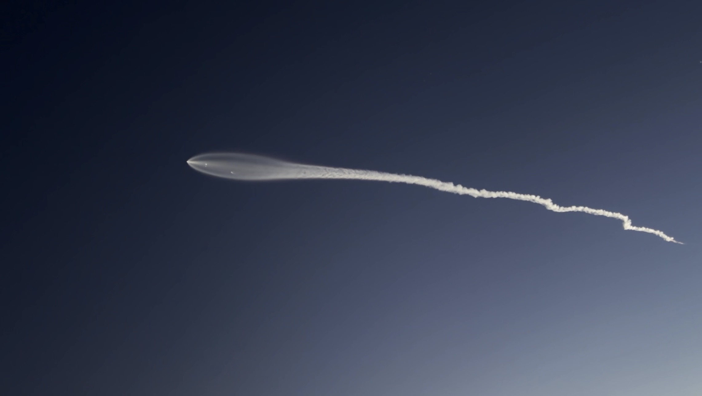 SpaceX Rocket in the night sky